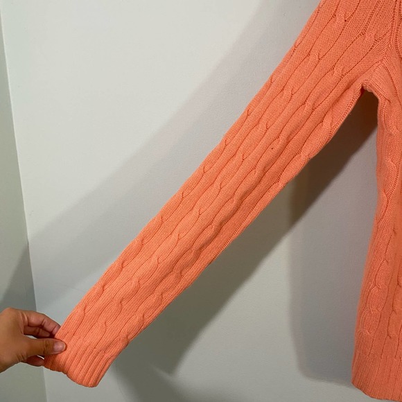 Ralph Lauren Women's Coral Cable Knit Slim Fit Cashmere Sweater Size M - Picture 5 of 8